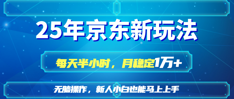 (14309期)25京东新玩法,每天半小时,月稳定1W+-智屿梦轻创