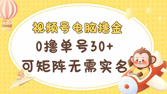 （14220期）视频号电脑撸金 0撸单号30+ 可矩阵 无需实名多号多得-智屿梦轻创