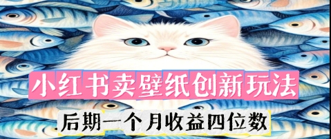 小红书卖壁纸创新玩法，后期一个月收益四位数-智屿梦轻创