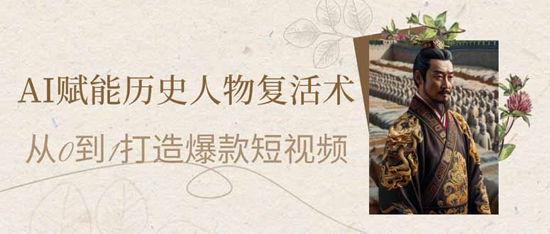 (14311期)AI赋能历史人物复活术:从0到1打造爆款短视频-智屿梦轻创