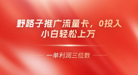 0门槛推广流量卡,一单收益上百,0投入,小白月入过W-智屿梦轻创