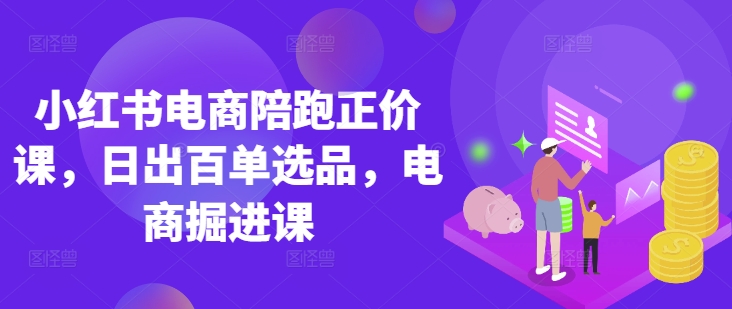 小红书电商陪跑正价课，小红书官方认证电商讲师教学，日出百单选品，电商掘进课-智屿梦轻创