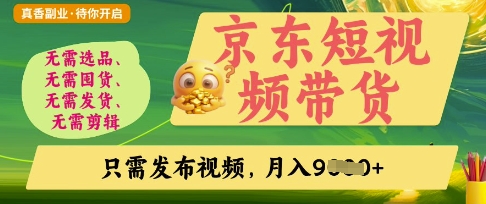 京东短视频带货,开启零门槛躺Z新时代【揭秘】-智屿梦轻创