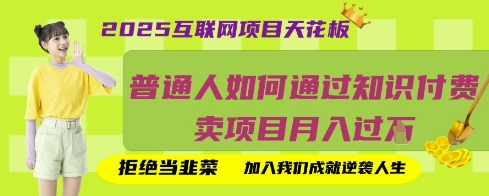 2025互联网项目天花板，普通人如何通过知识付费卖项目月入过W，拒绝当韭菜【揭秘】-智屿梦轻创